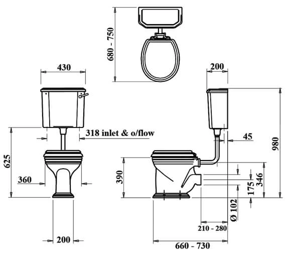 Silverdale Victorian Garden Low Level WC And Cistern With Fittings 4 Silverdale Victorian Garden Low Level WC And Cistern With Fittings - Image 2