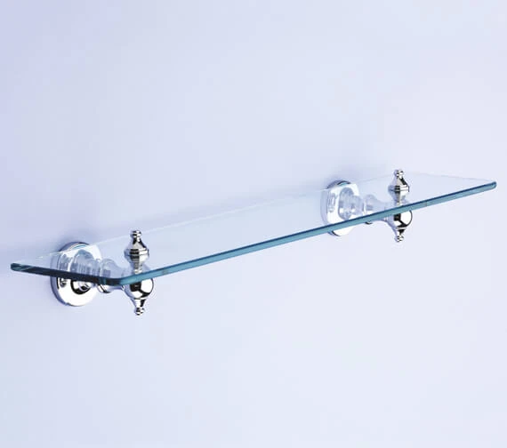 Silverdale Berkeley 495mm Glass Shelf Chrome 4 Silverdale Berkeley 495mm Glass Shelf Chrome - Image 2