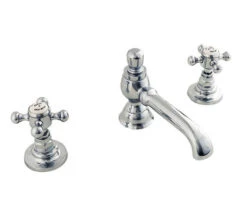 Silverdale Victorian 3 Tap Hole Basin Mixer Tap With Pop Up Waste