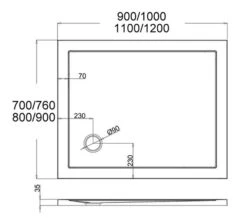 Crosswater 35mm Rectangular Acrylic Tray With Corner Waste -Duravit Store M 2018 5 25 12 58 32 344