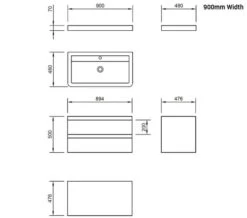 IMEX Flite White Wall Hung Double Drawer Unit And Basin 600mm -Duravit Store M 2018 6 13 11 1 41 491
