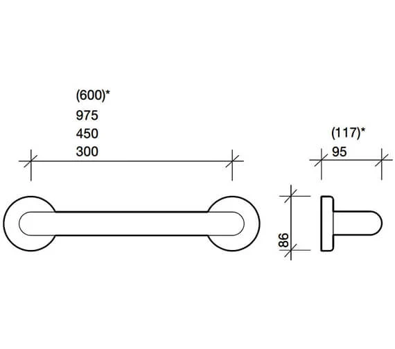 Twyford Avalon White Support Grab Rail With Concealed Fixings 5 Twyford Avalon White Support Grab Rail With Concealed Fixings - Image 3