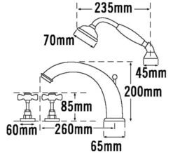 Tre Mercati Imperial 4 Hole Bath Shower Mixer Tap With Kit -Duravit Store M 2018 7 18 13 40 27 811