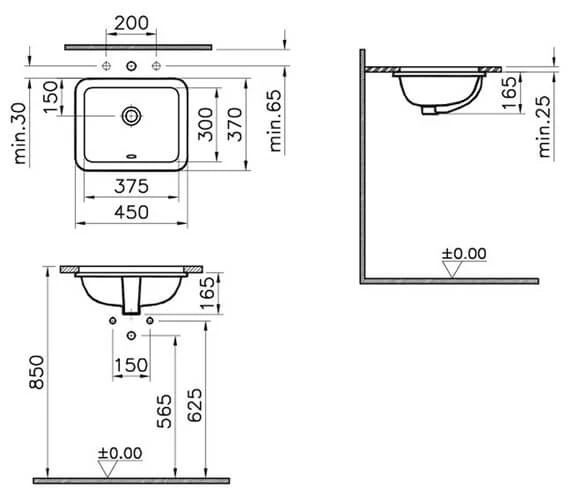 VitrA S20 Commercial Under Counter Basin 4 VitrA S20 Commercial Under Counter Basin - Image 2