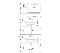 Duravit Starck 3 Underneath Glazed 1 Tap Hole Washbasin With Overflow -Duravit Store M 2018 7 4 14 24 22 720