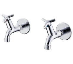 Armitage Shanks Nimbus 21 1-2 Inch Designer Bib Taps With Anti Vandal Spray Outlet Pair