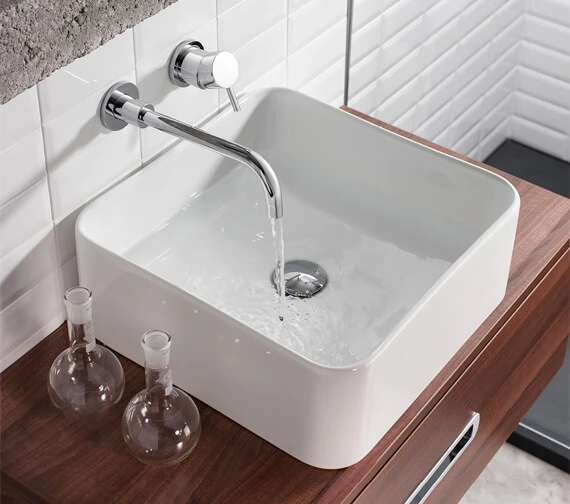 Crosswater Kai Lever Wall Mounted Chrome 2 Hole Basin Mixer Tap Set 3 Crosswater Kai Lever Wall Mounted Chrome 2 Hole Basin Mixer Tap Set