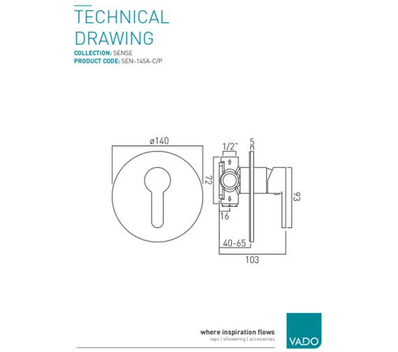 Vado Sense Concealed Chrome Shower Valve 4 Vado Sense Concealed Chrome Shower Valve - Image 2