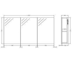 Hudson Reed Quartet 1350 X 715mm 3 Door Mirror Cabinet 11 Hudson Reed Quartet 1350 X 715mm 3 Door Mirror Cabinet -Duravit Store M 2019 1 16 13 38 52 856