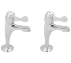 Deva Lever Action Contract Chrome Sink Pillar Taps