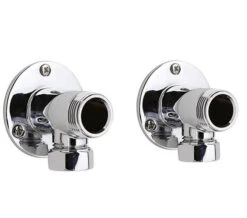 Nuie Chrome Backplate Pair Of Elbow Unions