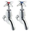 Deva Cross Handle Chrome Bib Taps