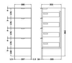 Hudson Reed Fusion 300 X 355mm Full Depth 4 Drawer Unit -Duravit Store M 2019 2 11 7 39 10 197