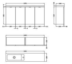 Hudson Reed Fusion 1200mm Wall Hung 4 Door Slimline Vanity Unit And Basin -Duravit Store M 2019 2 6 11 55 0 349
