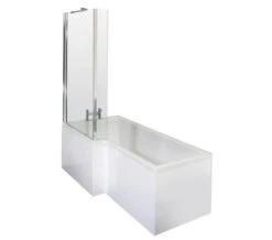 Nuie Square White Shower Bath Set