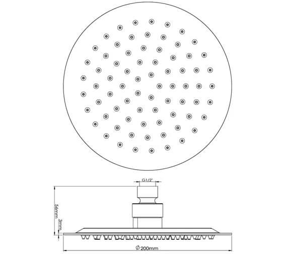 Hudson Reed Round Fixed Shower Head Chrome 5 Hudson Reed Round Fixed Shower Head Chrome - Image 3