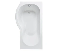 Nuie P-Shaped White Shower Bath