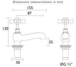 Heritage Dawlish Pair Of Bath Pillar Taps -Duravit Store M 2019 3 4 10 57 32 205