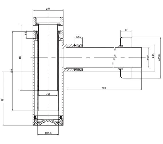 Crosswater Millennium 400mm Pipe Tall Bottle Trap 4 Crosswater Millennium 400mm Pipe Tall Bottle Trap - Image 2