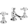 Hudson Reed Topaz 3 Tap Hole Basin Mixer Tap With Pop Up Waste