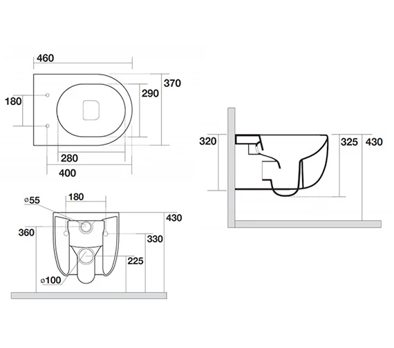 Crosswater Glide II Wall Hung Short Projection Rimless Toilet 4 Crosswater Glide II Wall Hung Short Projection Rimless Toilet - Image 2