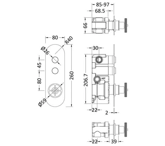 Hudson Reed Revolution Industrial Push Button Shower Valve Chrome 6 Hudson Reed Revolution Industrial Push Button Shower Valve Chrome - Image 4