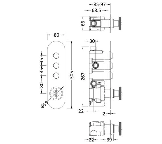 Hudson Reed Revolution Industrial Push Button Shower Valve Chrome 8 Hudson Reed Revolution Industrial Push Button Shower Valve Chrome - Image 6