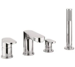 Crosswater Style 4 Hole Set Chrome Bath Shower Mixer Tap With Kit