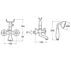 Roca Carmen Chrome Bath Shower Mixer Tap With Kit -Duravit Store M 2019 5 28 9 53 58 856