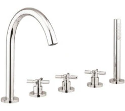 Crosswater Totti II 5 Hole Chrome Bath Shower Mixer Tap With Shower Kit
