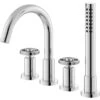 Hudson Reed Revolution Industrial 4 Hole Deck Mounted Bath Mixer Tap Chrome -Duravit Store M 2019 6 1 8 8 24 285