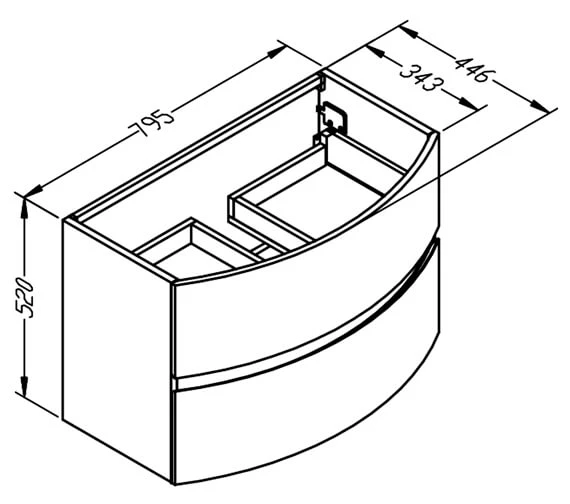 Crosswater Svelte Wall Mounted Two Drawer Unit 7 Crosswater Svelte Wall Mounted Two Drawer Unit - Image 5