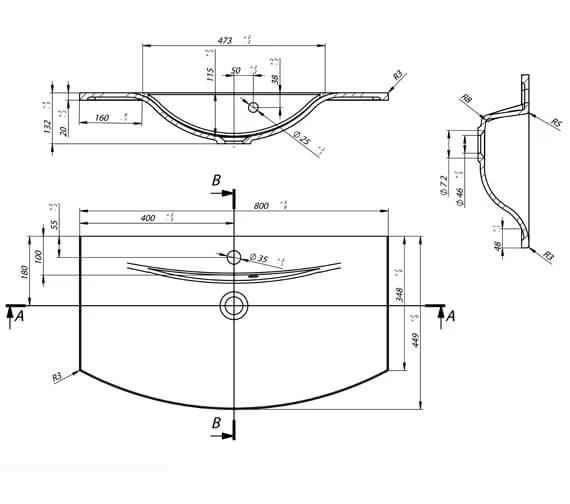 Crosswater Svelte Wall Mounted Two Drawer Unit 8 Crosswater Svelte Wall Mounted Two Drawer Unit - Image 6