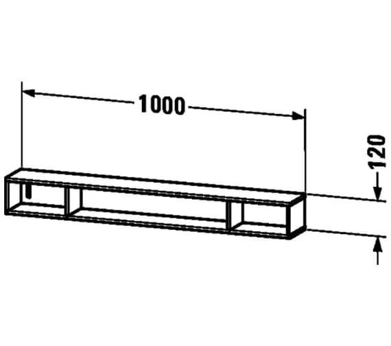 Duravit L-Cube Horizontal 3 Compartments Shelf Element 6 Duravit L-Cube Horizontal 3 Compartments Shelf Element - Image 4