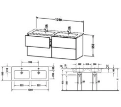 Duravit L-Cube 1290mm Wide 4 Drawers Wall Mounted Vanity Unit For Me-By-Starck Basin -Duravit Store M 2019 8 14 11 28 47 389