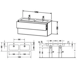 Duravit L-Cube 1290mm Wide 2 Drawers Wall Mounted Vanity Unit For Me-By-Starck Basin -Duravit Store M 2019 8 14 8 29 26 681