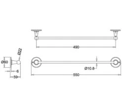 Burlington 55cm Wall Mounted Chrome Towel Rail -Duravit Store M 2019 9 9 8 9 17 666