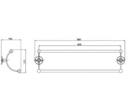 Burlington 55cm Wall Mounted Chrome Towel Rail -Duravit Store M 2019 9 9 8 9 42 670