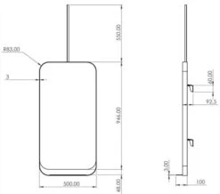 Saneux Volato 500 X 1000mm Matte Black Mirror -Duravit Store M 2020 1 1 9 2 45 88
