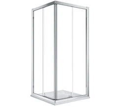 Twyford Geo Corner Entry Shower Cubicle With 6mm Glass And Polished Silver Frame