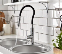 Bristan Gallery Flex Black And Chrome Kitchen Sink Mixer Tap
