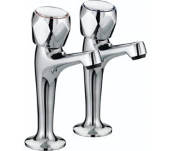Bristan Value Club High Neck Chrome Kitchen Pillar Taps