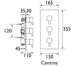Bristan Prism Thermostatic Recessed 3-Handle Shower Valve With 2-Outlet Diverter And Stop Valve -Duravit Store M 2020 2 27 12 50 0 973
