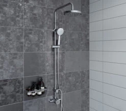 Bristan Prism Thermostatic Exposed Sequential Valve With Diverter And Chrome Riser Kit