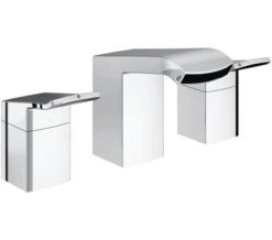 Bristan Descent Three Hole Chrome Basin Mixer Tap With Clicker Waste