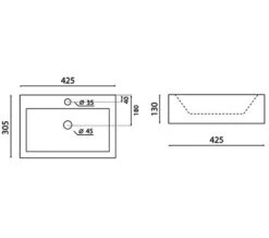 Crosswater Infinity Gerona Single Tap Hole Contemporary White Basin - 425 X 305mm -Duravit Store M 2020 3 17 7 11 3 506