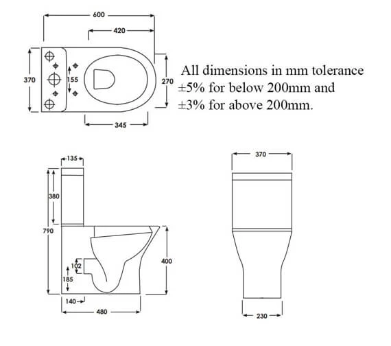 RAK Resort White Mini Close Coupled Fully Back To Wall Rimless WC Pack 4 RAK Resort White Mini Close Coupled Fully Back To Wall Rimless WC Pack - Image 2