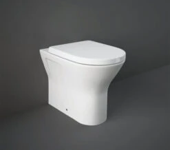 RAK Resort 400mm High Back To Wall Rimless WC Pan With Soft Close Seat - White