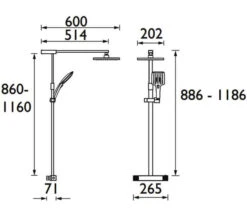 Bristan Quadrato Exposed Fixed Head Chrome Bar Shower With Diverter And Kit -Duravit Store M 2020 3 3 12 24 0 550
