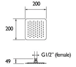 Bristan Square Stainless Steel Slimline Fixed Chrome Shower Head -Duravit Store M 2020 3 5 9 34 20 69